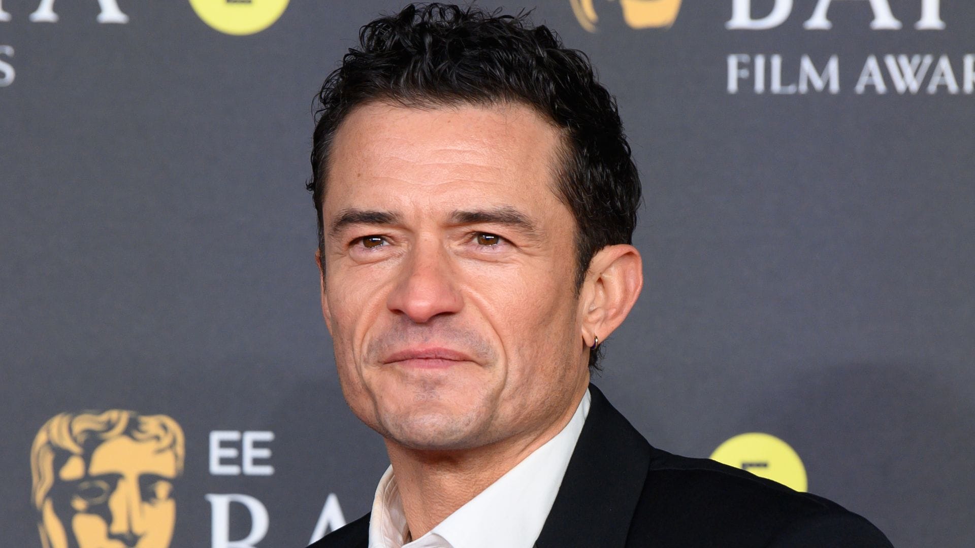 16 February 2025...The EE BAFTA Film Awards 2025 at The Royal Festival Hall, London...Here: Orlando Bloom. (Photo by Justin Goff Photos/Getty Images) 
