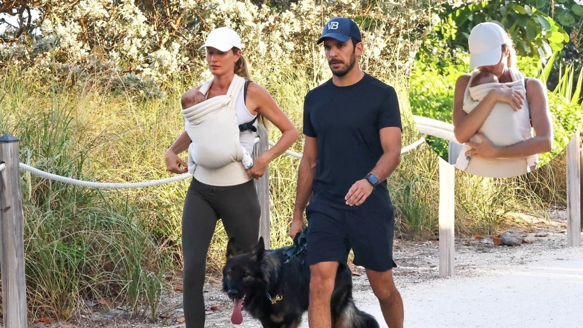 Gisele Bundchen and Joaquim Valente with their baby 