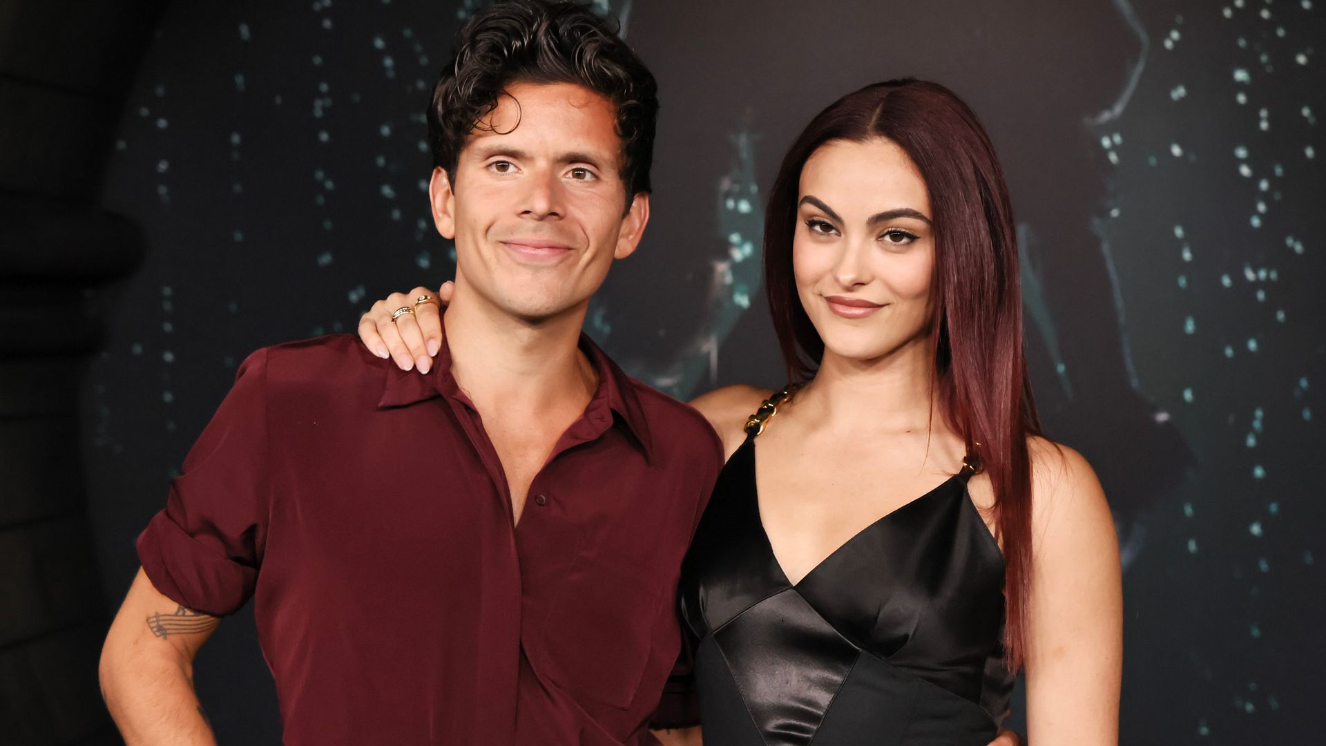 Camila Mendes and Rudy Mancuso seal their engagement with kisses and smiles
