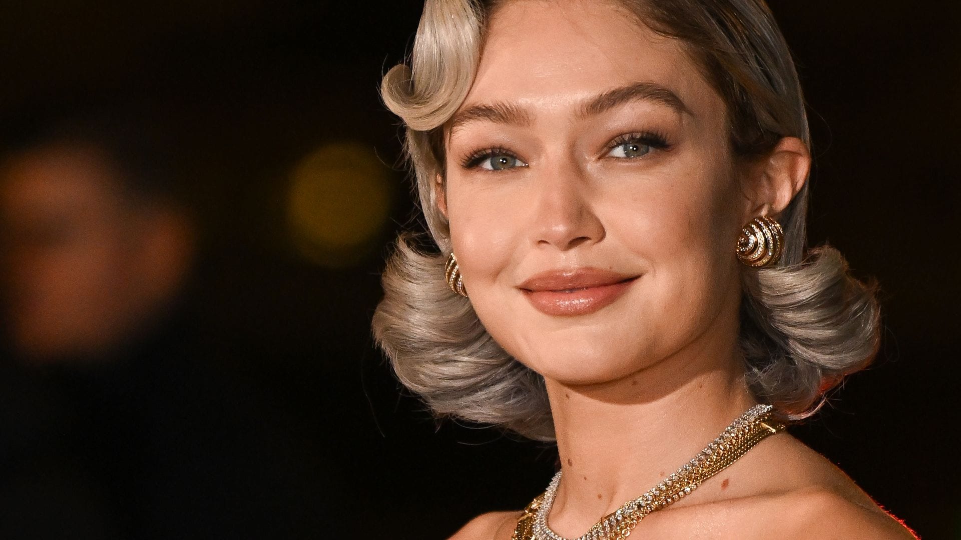 Gigi Hadid arrives at the Grand Diner du Louvre during the Womenswear Fall/Winter 2025/2026 as part of Paris Fashion Week