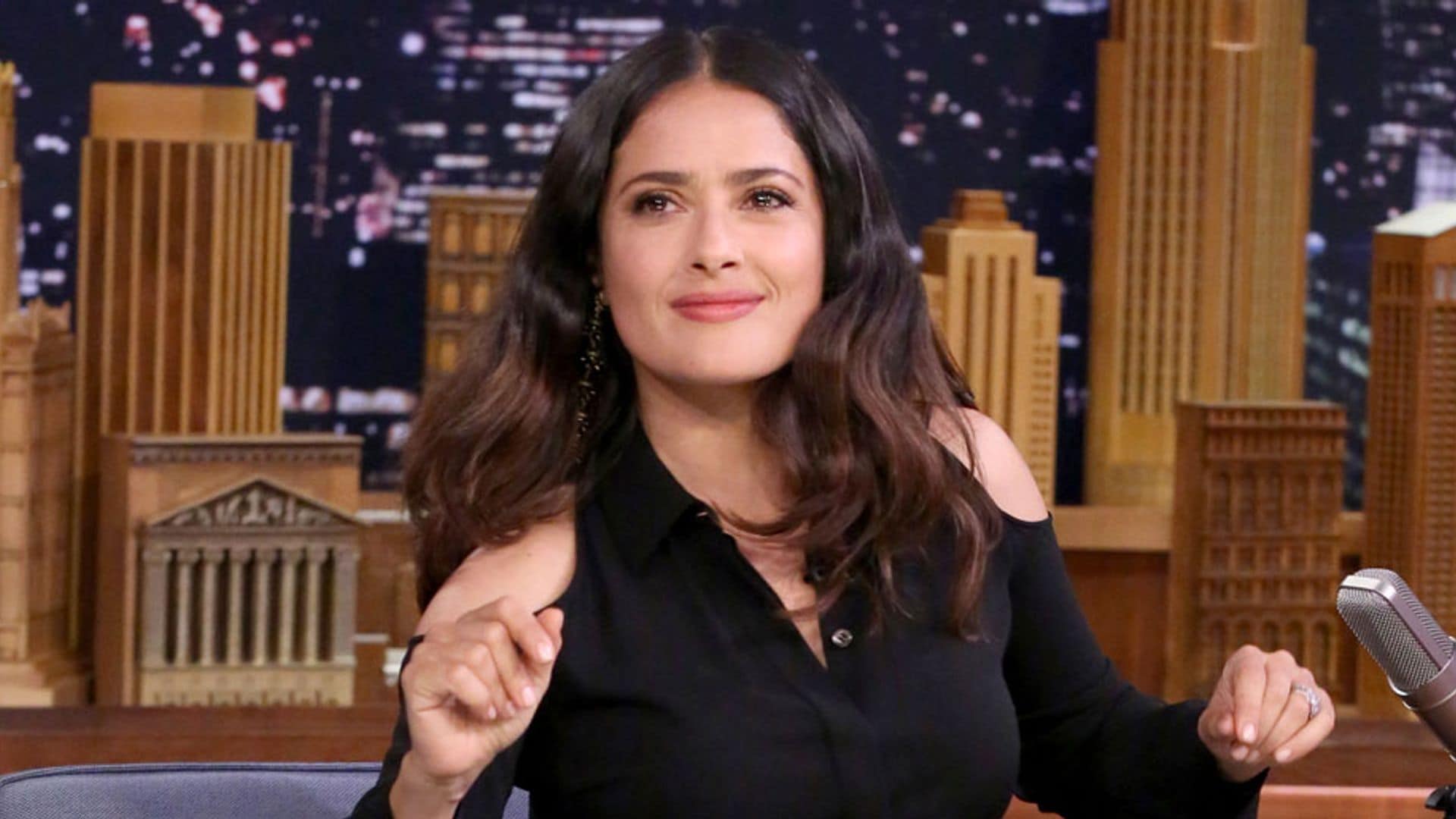 Salma Hayek shows off her sexy dance moves during a party at Cannes