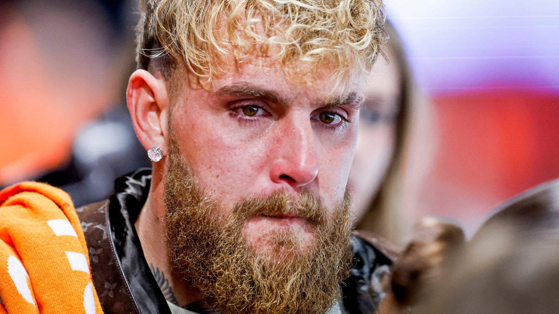 Jake Paul of United States of America cries of joy for his gilfried Jutta Leerdam of the Netherlands who won after the Women's 1000m Speed Skating event on day three of the Milano Cortina 2026 Winter Olympics at Milano Speed Skating Stadium on February 9, 2026 in Milan