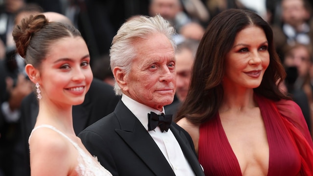 Carys Zeta Douglas, Michael Douglas and Catherine Zeta-Jones at the 76th annual Cannes Film Festival