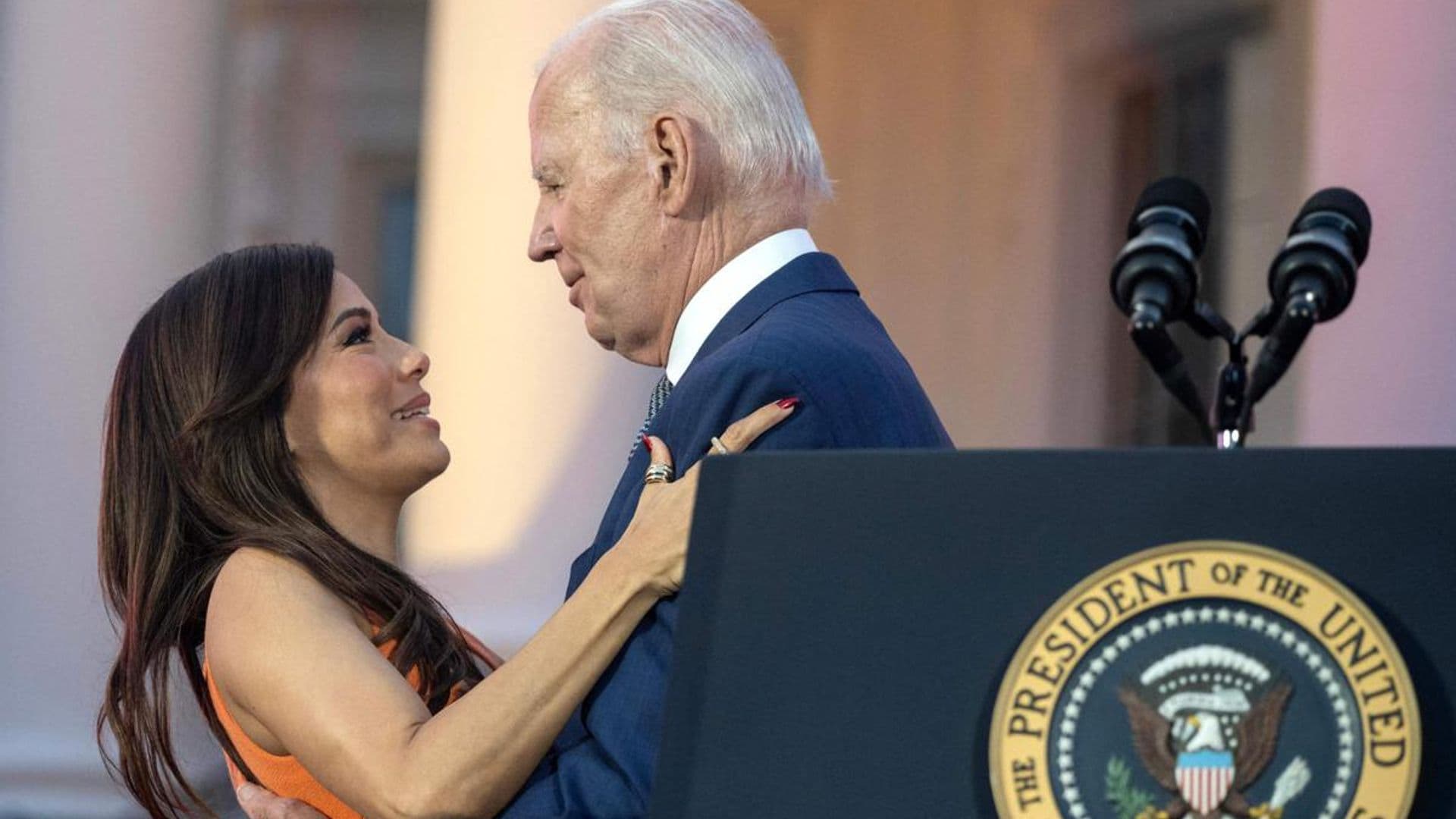 President Joe Biden makes Eva Longoria cry while delivering his thoughts about the ‘Flamin’ Hot’ movie