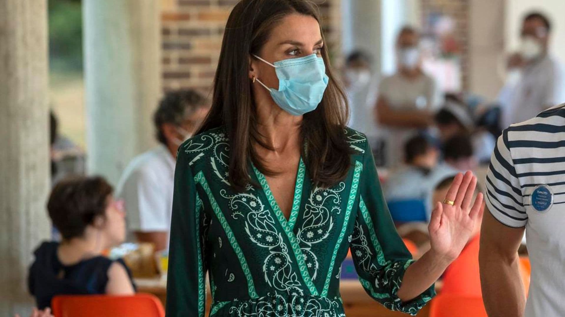Thrifty Queen Letizia strikes again recycling dress on royal tour