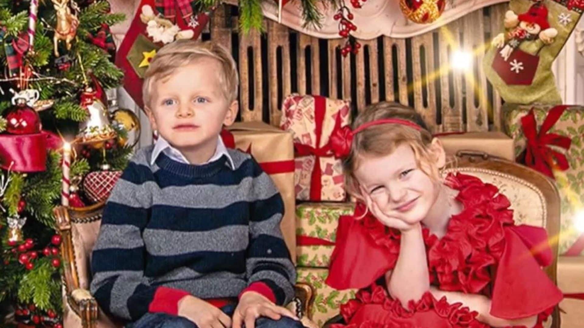Princess Charlene’s twins are ready for the holidays in newly released Christmas card