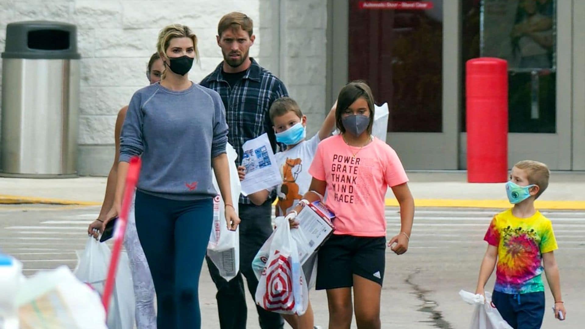 Ivanka Trump dressed in workout leggings and a hoodie for a Target shopping trip