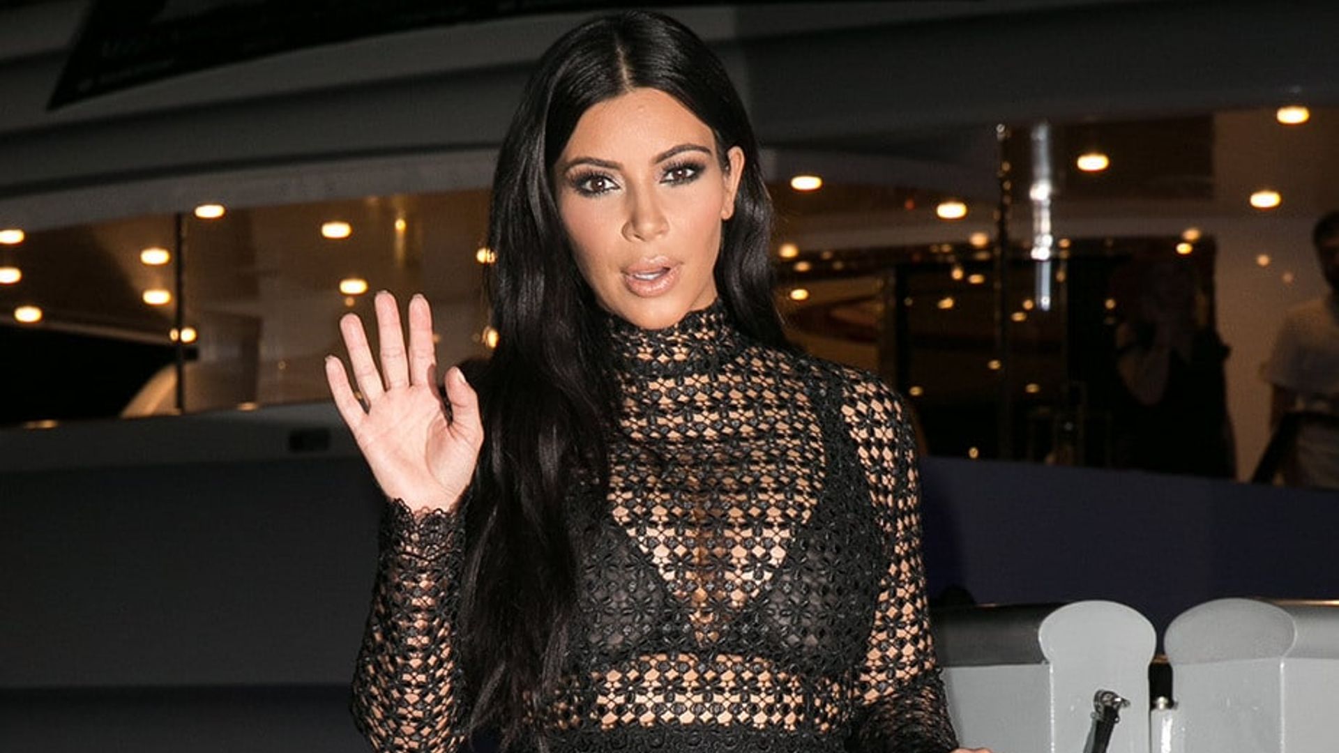 Pregnant Kim Kardashian matches Kylie and Kris in sheer dress in Cannes