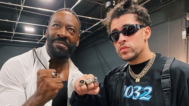 Bad Bunny performs at WWE Royal Rumble with Booker T