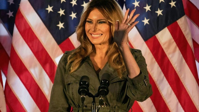 First Lady Melania Trump hits campaign trail in $250 Michael Kors coat