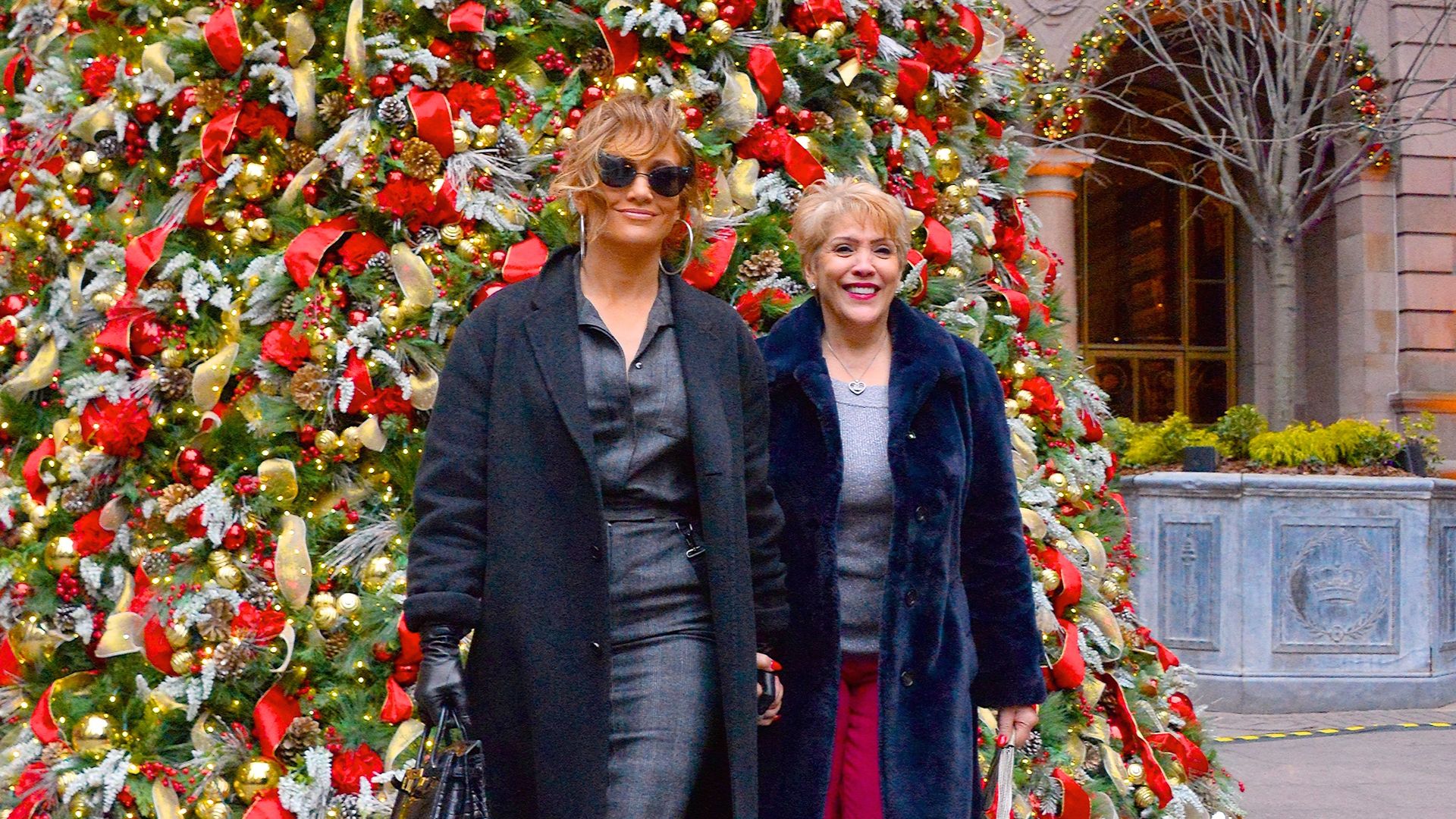 Jennifer Lopez and her mother Guadalupe RodrÃguez are seen on December 12, 2018 in New York City. (Photo by Robert Kamau/GC Images)