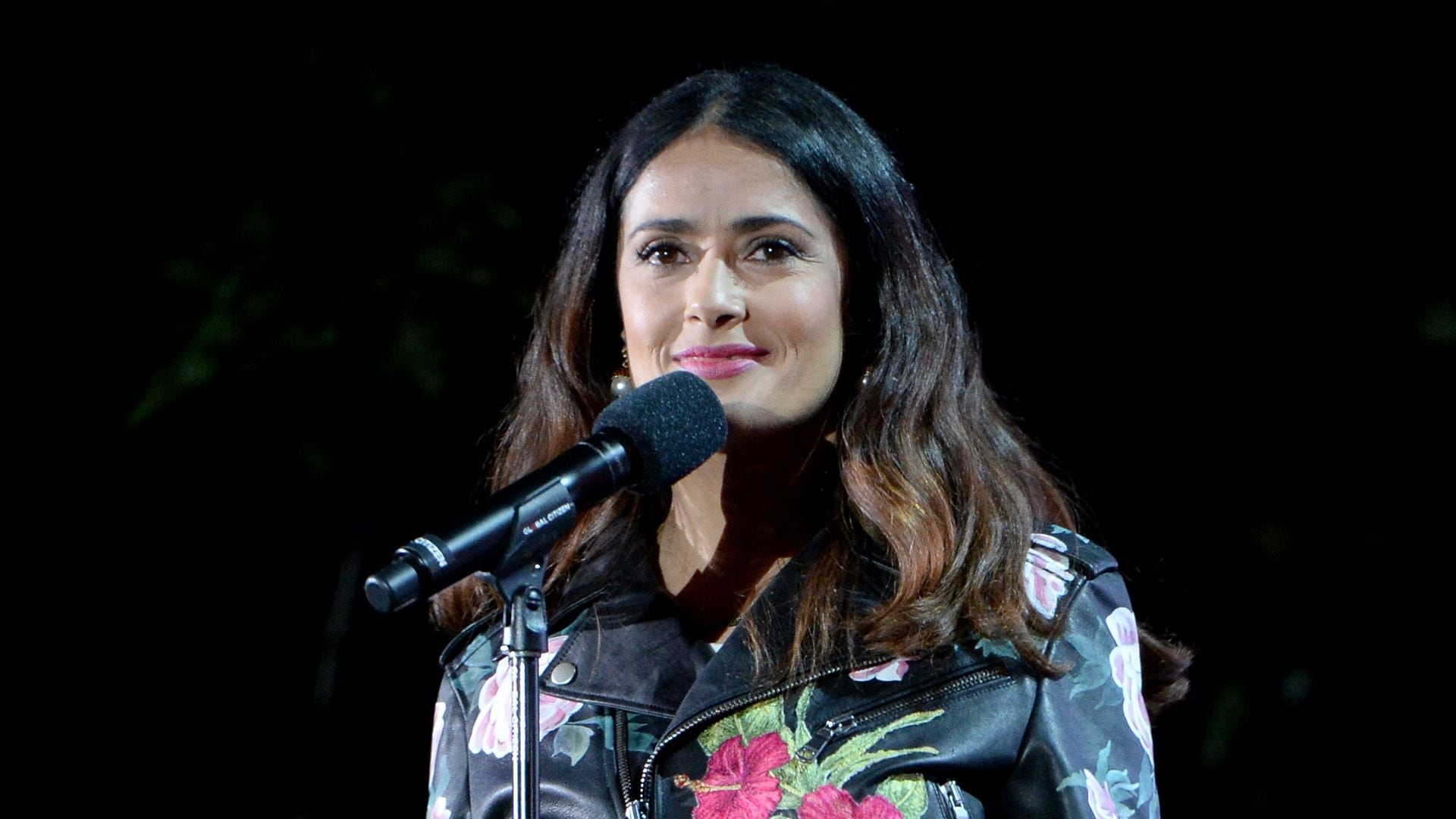 Actress Salma Hayek presents onstage at the 2016 Global Citizen Festival to End Extreme Poverty by 2030 at Central Park on September 24, 2016 in New York City.  (Photo by Michael Kovac/Getty Images)