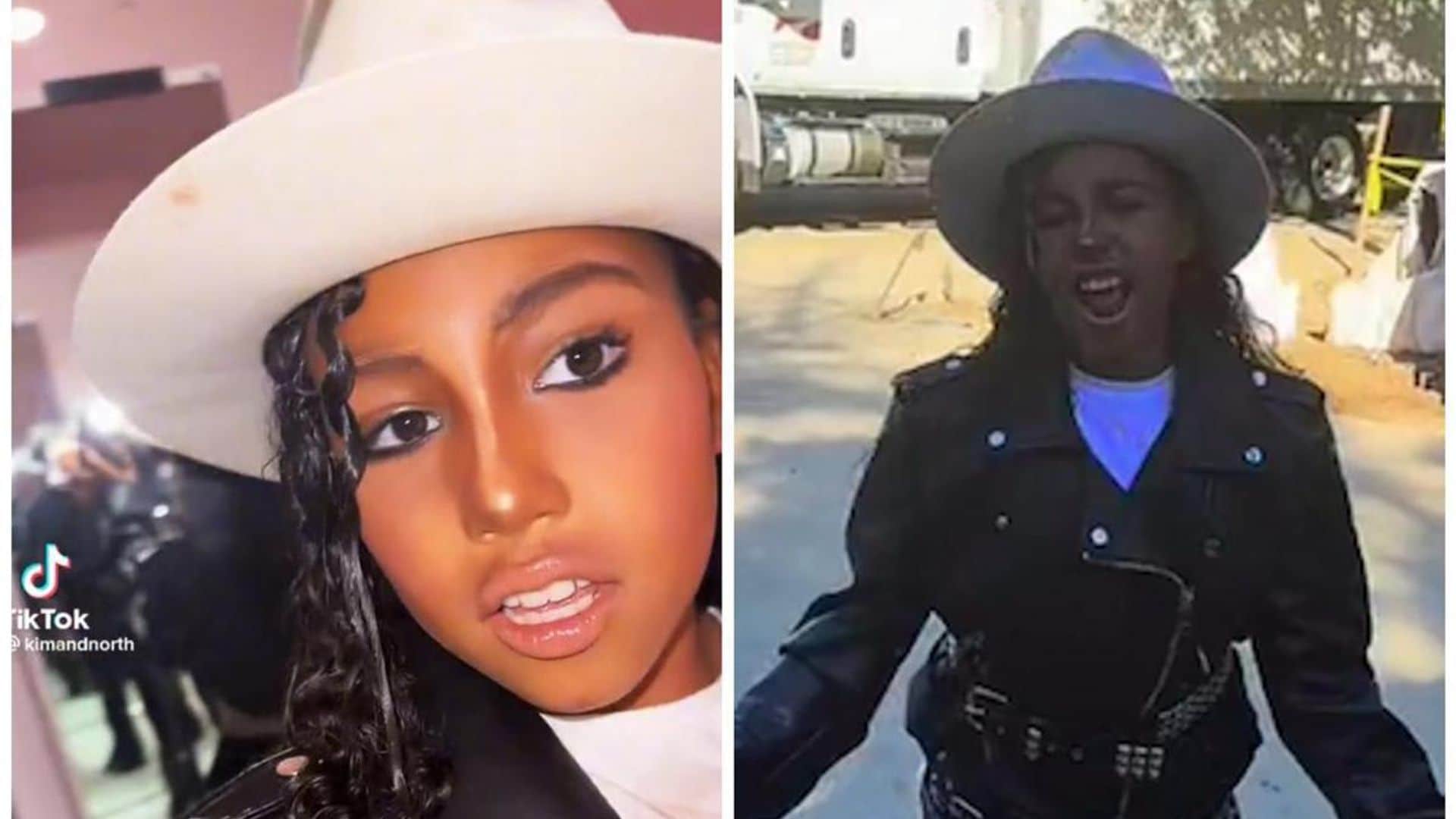 North West wears Michael Jackson’s hat to complete her Halloween costume