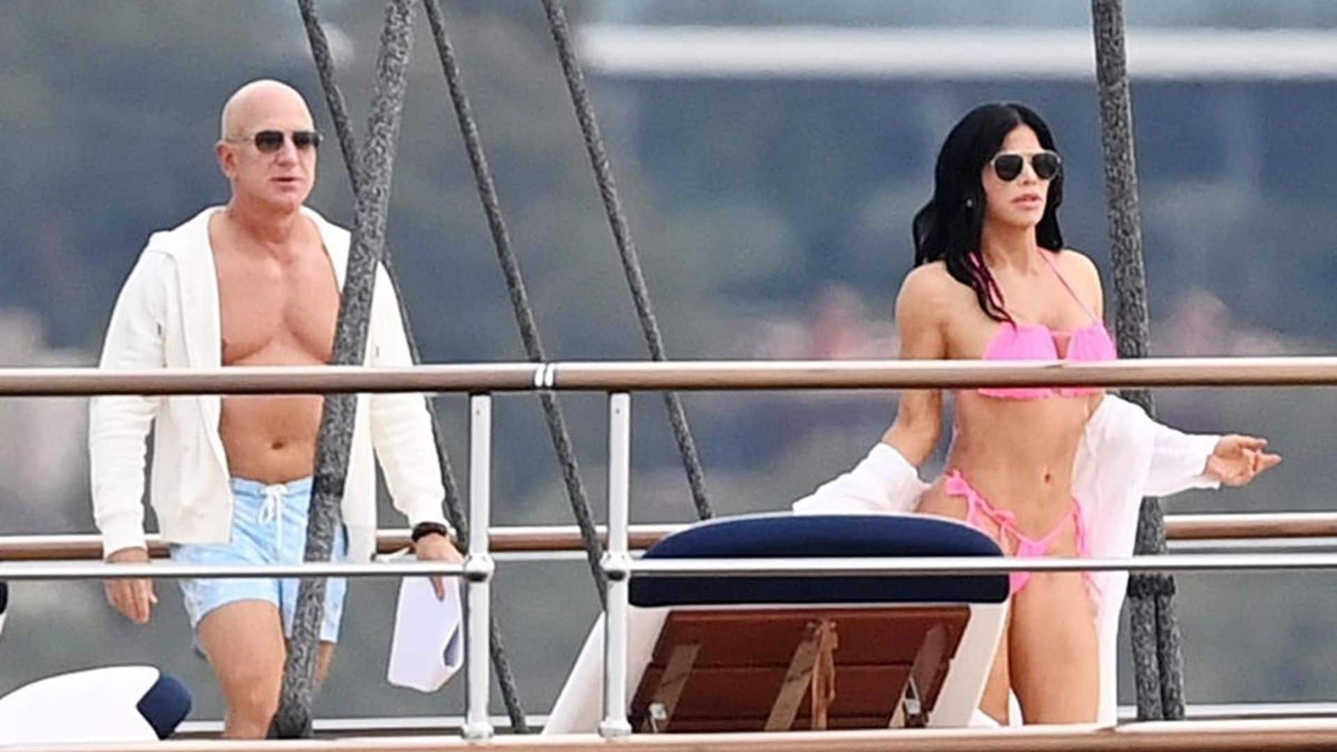Jeff Bezos and Lauren Sanchez bask in the Mallorcan sun on his new $500 million superyacht
