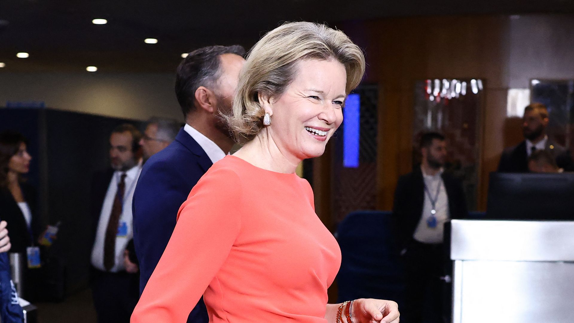 Queen Mathilde and Queen Máxima unexpectedly coordinate in red and pink at the United Nations