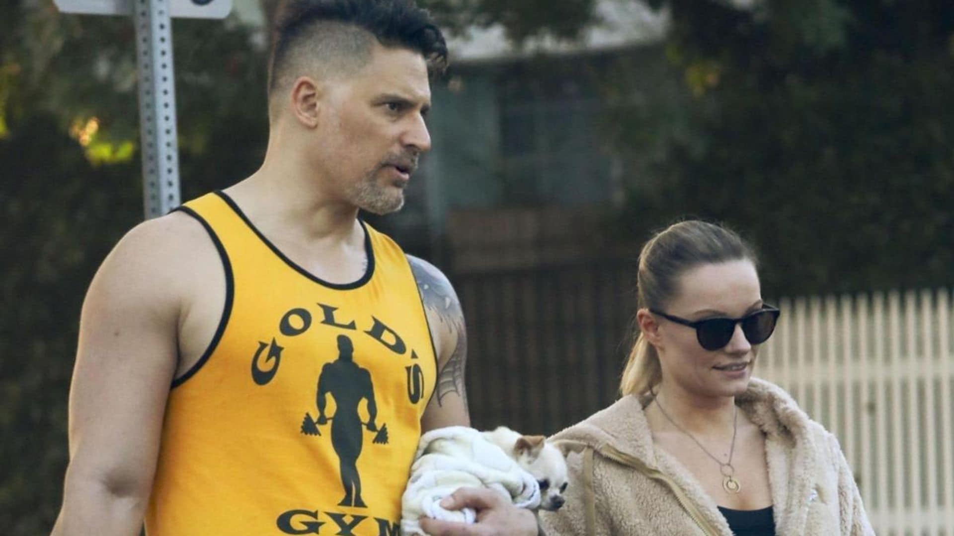 Joe Manganiello and Caitlin O’Connor stop by the gym with Bubbles