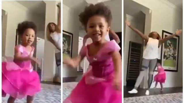 Serena Williams' daughter Olympia dancing with mom