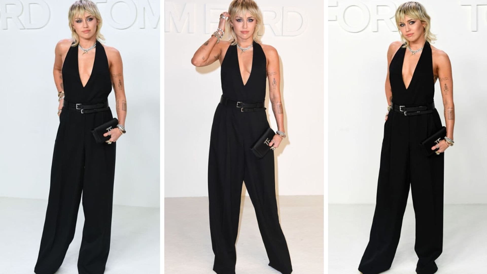 Forget about LBD! Miley Cyrus shows off how black jumpsuits are the next big trend