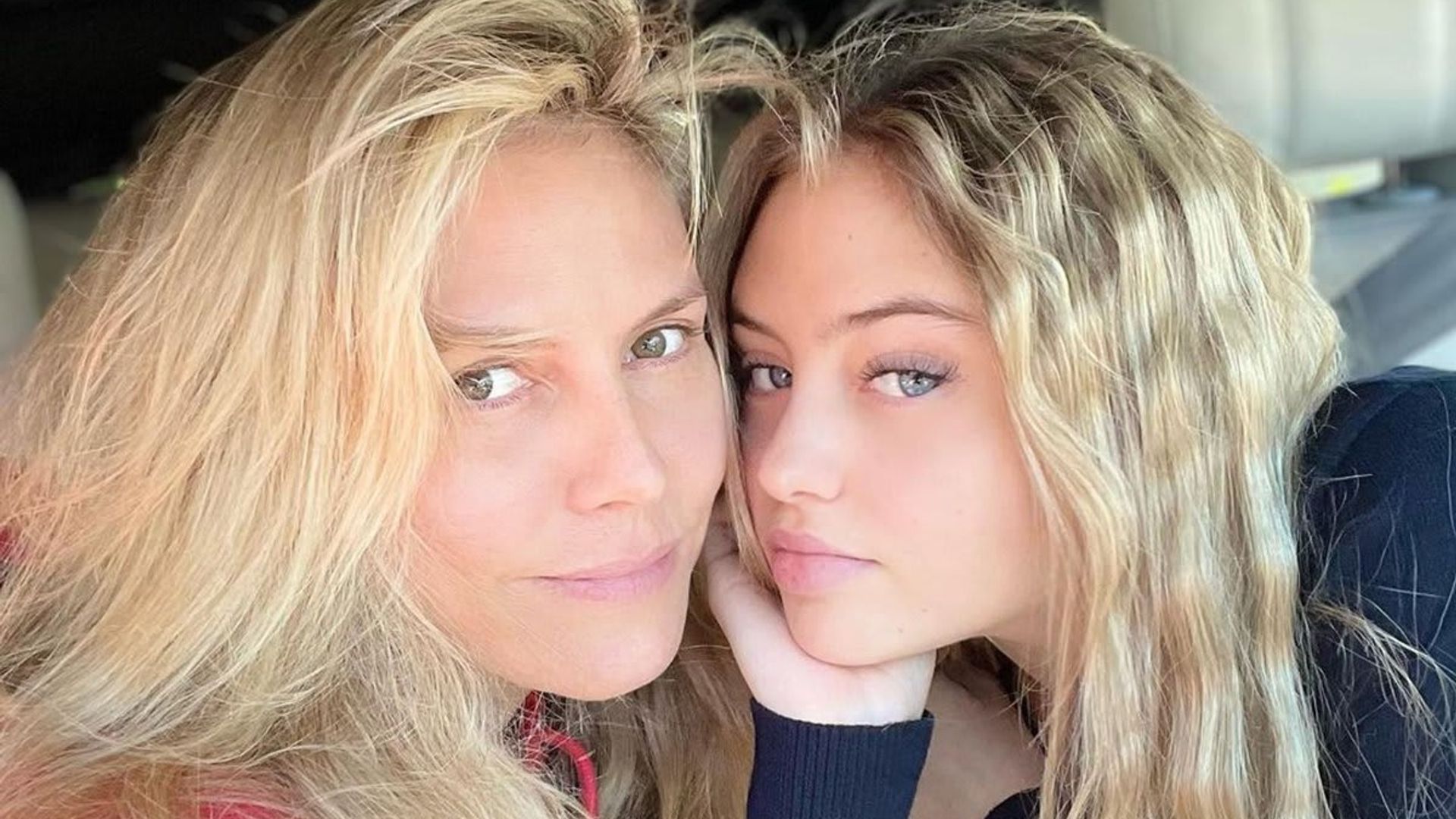 Heidi Klum went makeup free with her 16-year-old daughter Leni and they’re basically twins