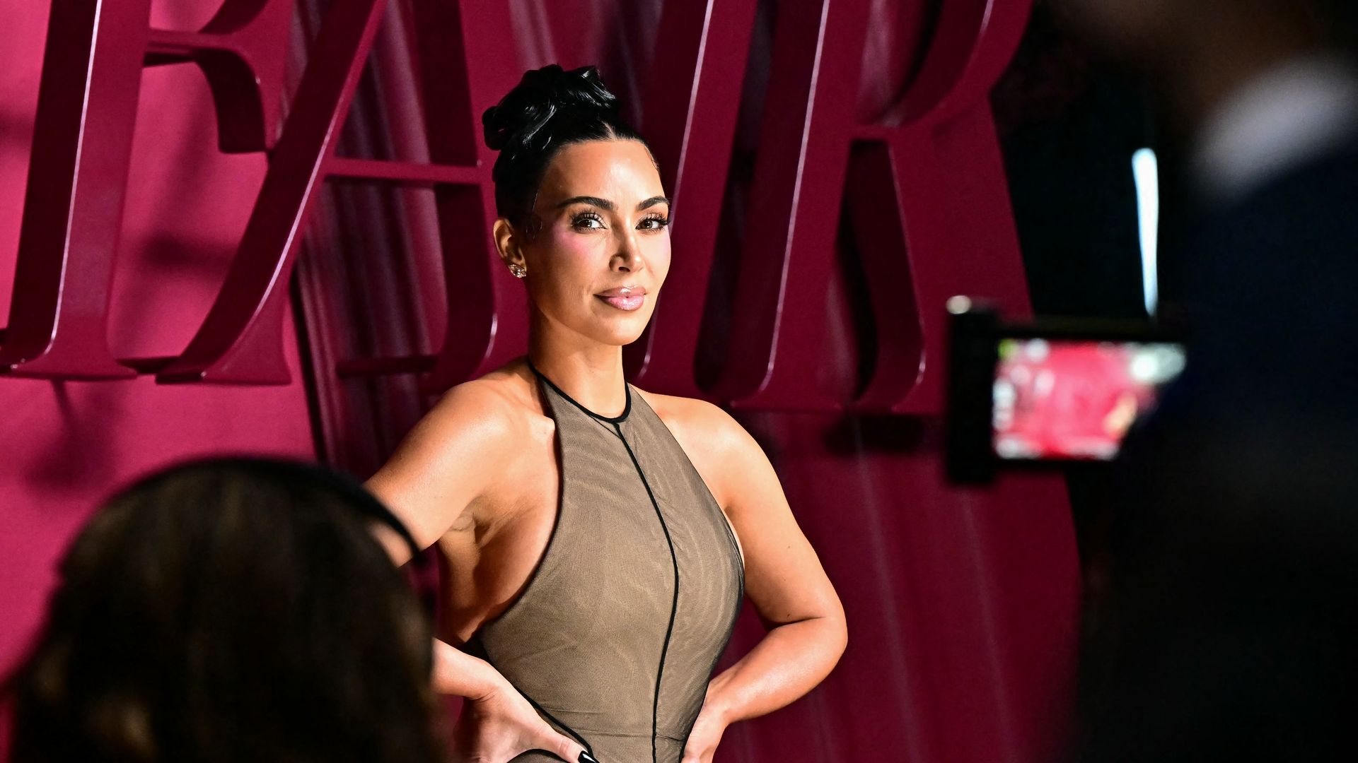 US media personality and actress Kim Kardashian attends the world premiere of the Hulu original series "All's Fair" at the DGA Theater in Los Angeles on October 16, 2025. (Photo by Frederic J. Brown / AFP) (Photo by FREDERIC J. BROWN/AFP via Getty Images)           