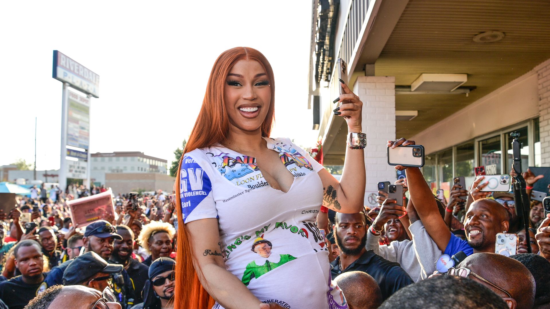 Cardi B attends Cardi B "Am I The Drama" meet and greet at DBS Sounds on September 22, 2025 in Riverdale, Georgia. (Photo by Prince Williams/WireImage)
