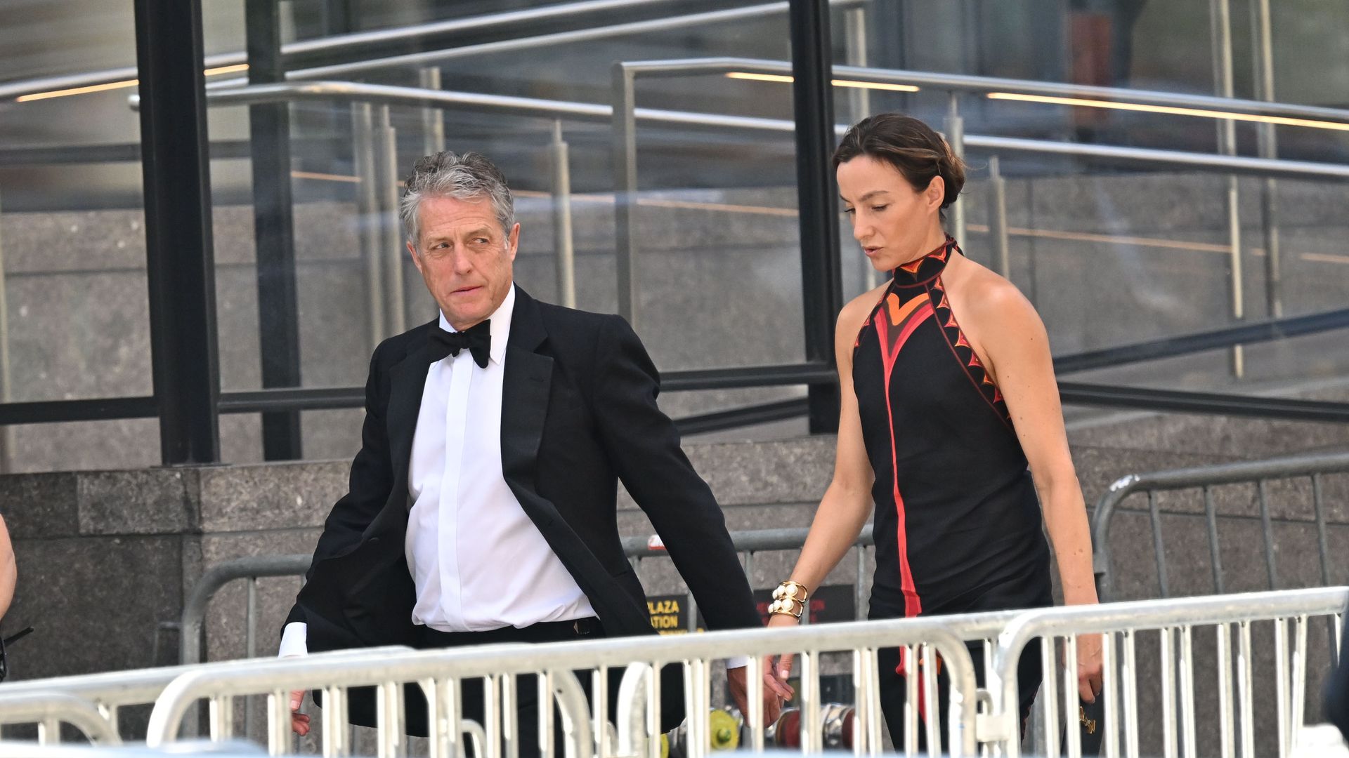 Hugh Grant and Anna Elisabet Eberstein arrive at Madison Square Garden