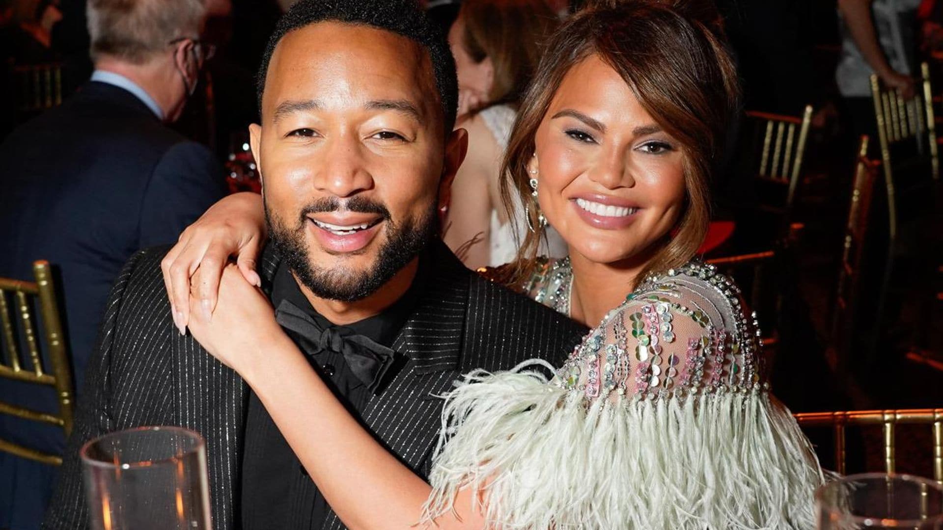 Chrissy Teigen announces she’s pregnant with adorable baby bump photos