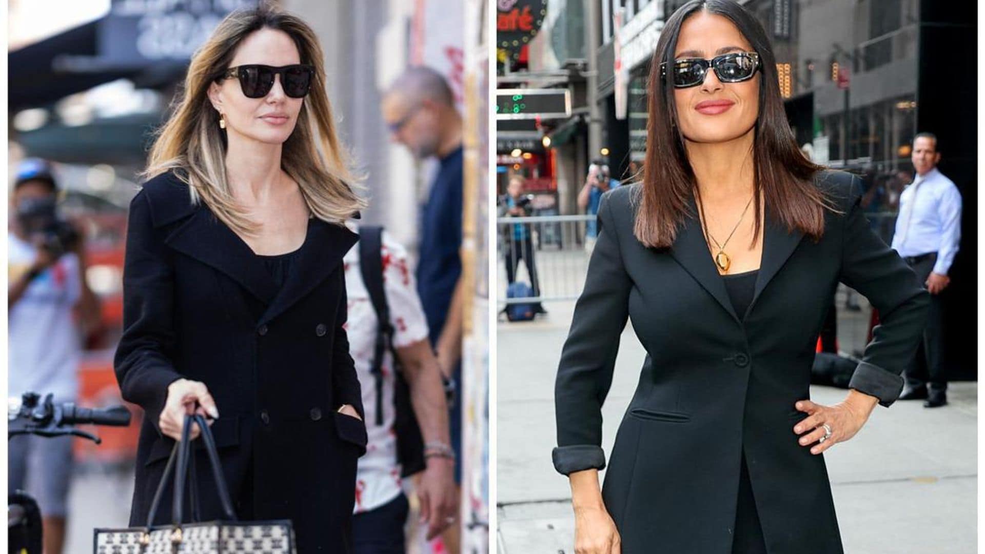 Angelina Jolie and Salma Hayek enjoy dinner with their children