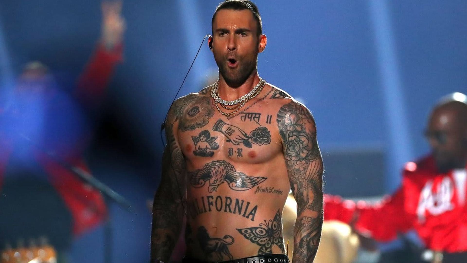 Adam Levine shows a glimpse of his ‘painful’ and giant leg tattoo