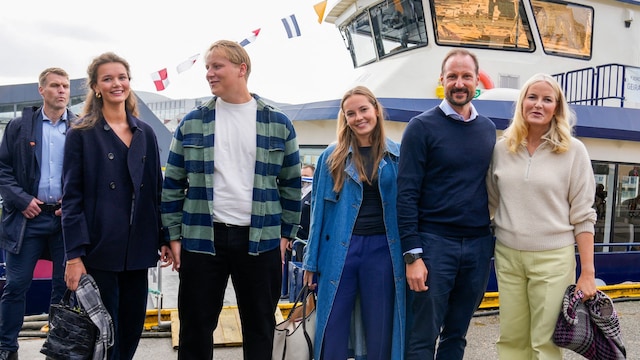 Prince Sverre Magnus of Norway, Princess Ingrid Alexandra of Norway, Crown Prince Haakon of Norway and Crown Princess Mette-Marit of Norway on August 30, 2024 (Photo by HEIKO JUNGE/NTB/AFP via Getty Images)