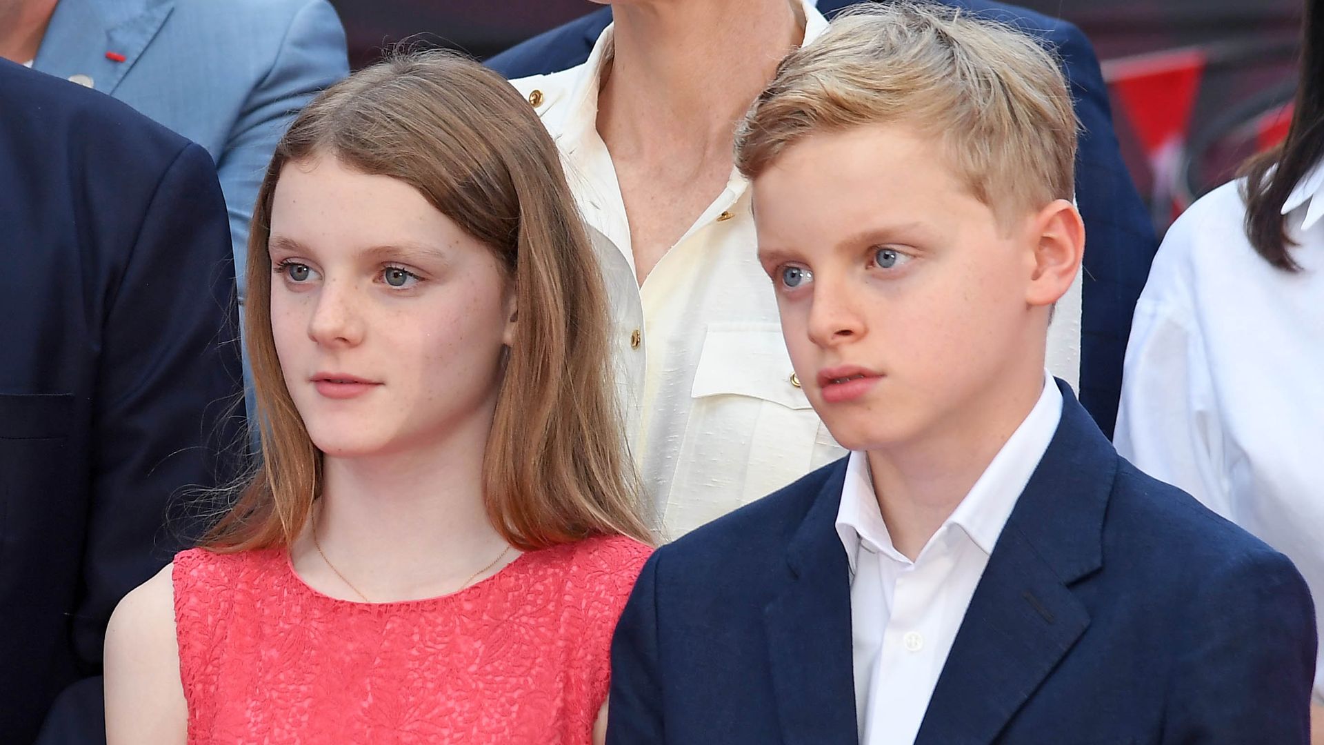 Princess Gabriella steals the spotlight in vibrant red alongside Princess Charlene at Monaco family outing