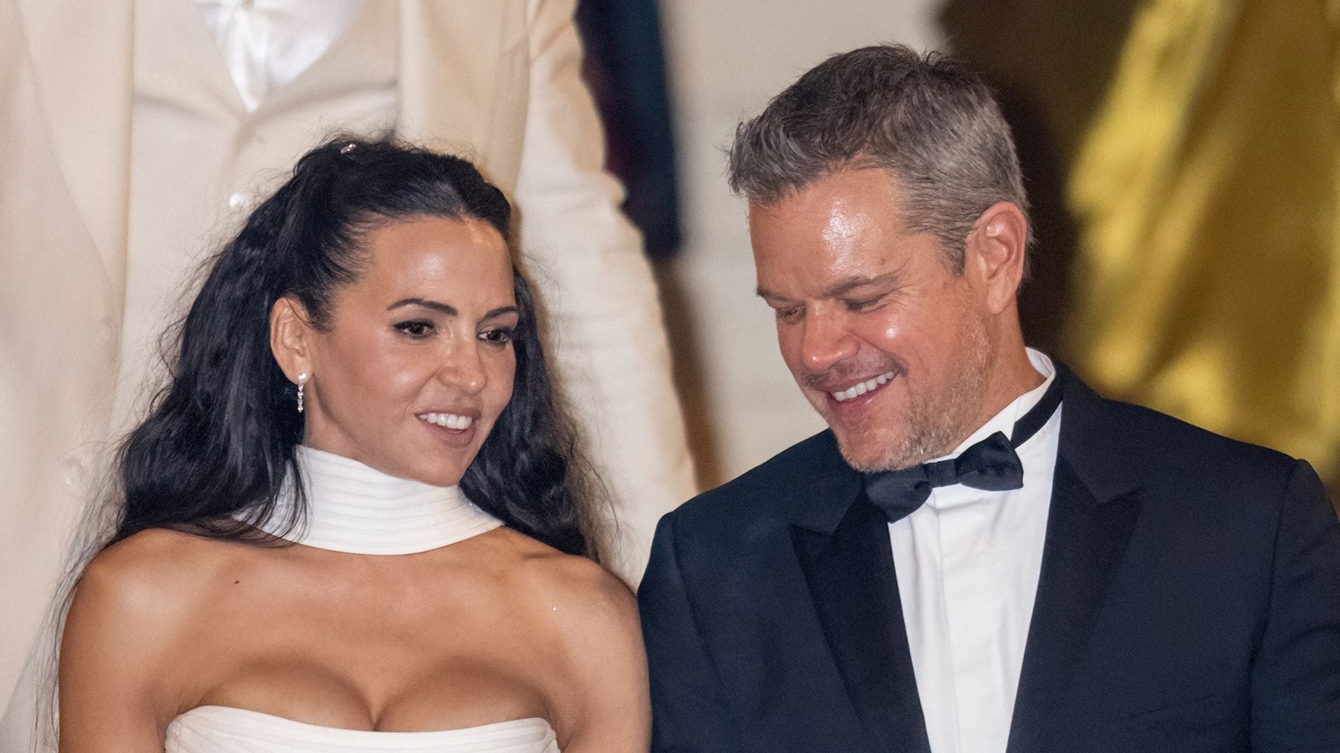 Matt Damon and Luciana Barroso meet up with Bradley Cooper on their romantic European vacation