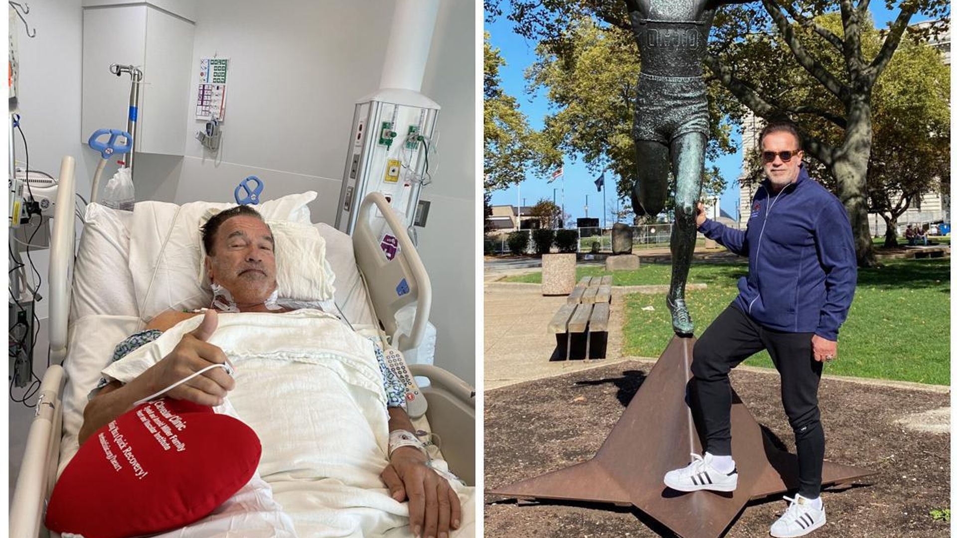 Arnold Schwarzenegger is back after undergoing heart surgery