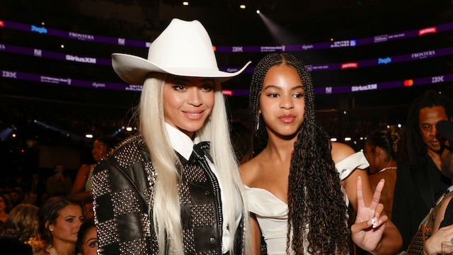 BeyoncÃ© and Blue Ivy Carter behind the scenes at The 66th Annual Grammy Awards, airing live from Crypto.com Arena in Los Angeles, California, Sunday, Feb. 4 (8:00-11:30 PM, live ET/5:00-8:30 PM, live PT) on the CBS Television Network. (Photo by Francis Specker/CBS via Getty Images)