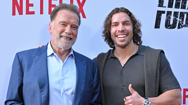  Arnold Schwarzenegger and Joseph Baena attend Netflix's "FUBAR" Season 2 Los Angeles Premiere at Netflix Tudum Theater on June 11, 2025 in Los Angeles, California. (
