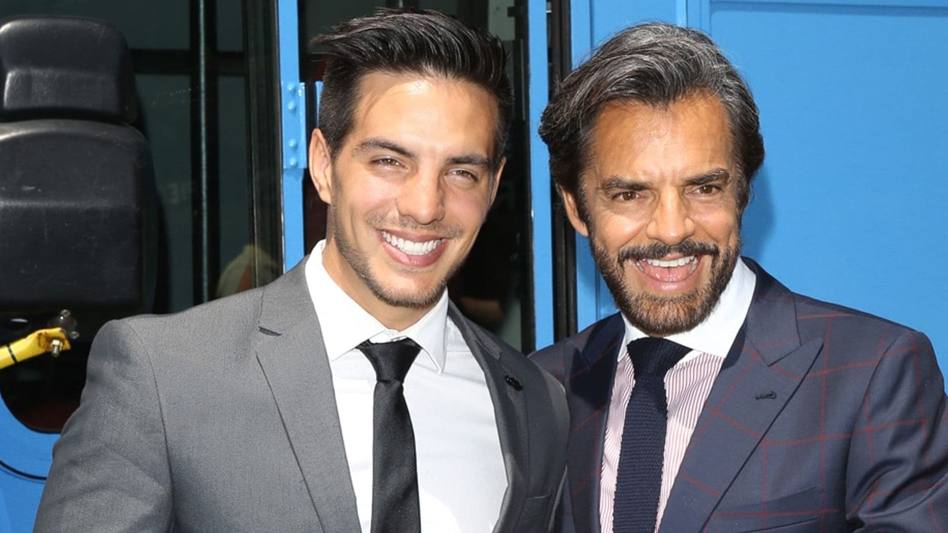 Eugenio Derbez brings his handsome son to the Dora premiere in Mexico