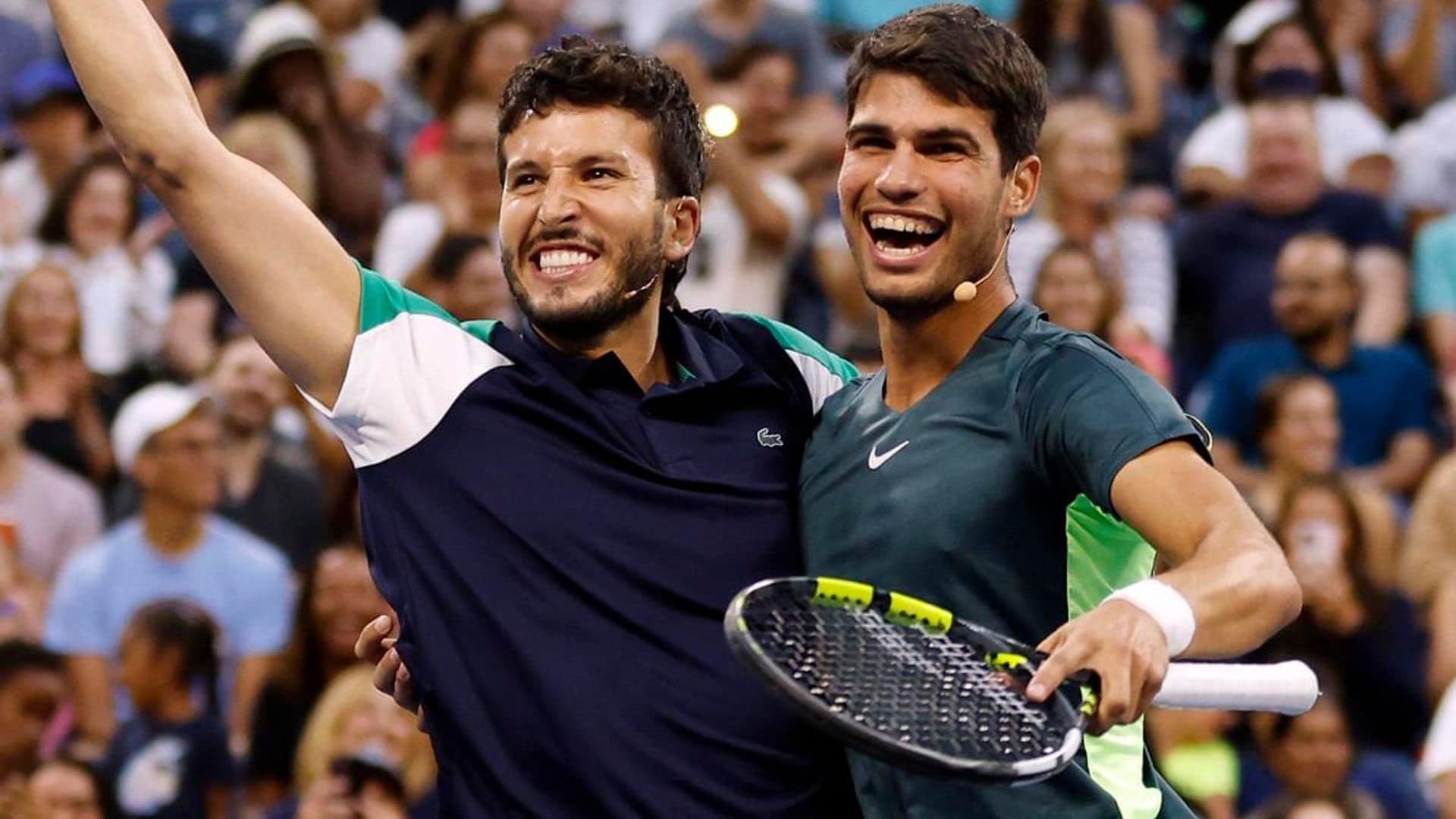 Sebastian Yatra makes his pro tennis debut with Carlos Alcaraz as promised