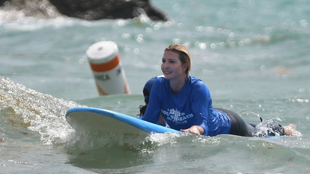 Surf's up! Ivanka Trump hits the waves in Miami with her kids