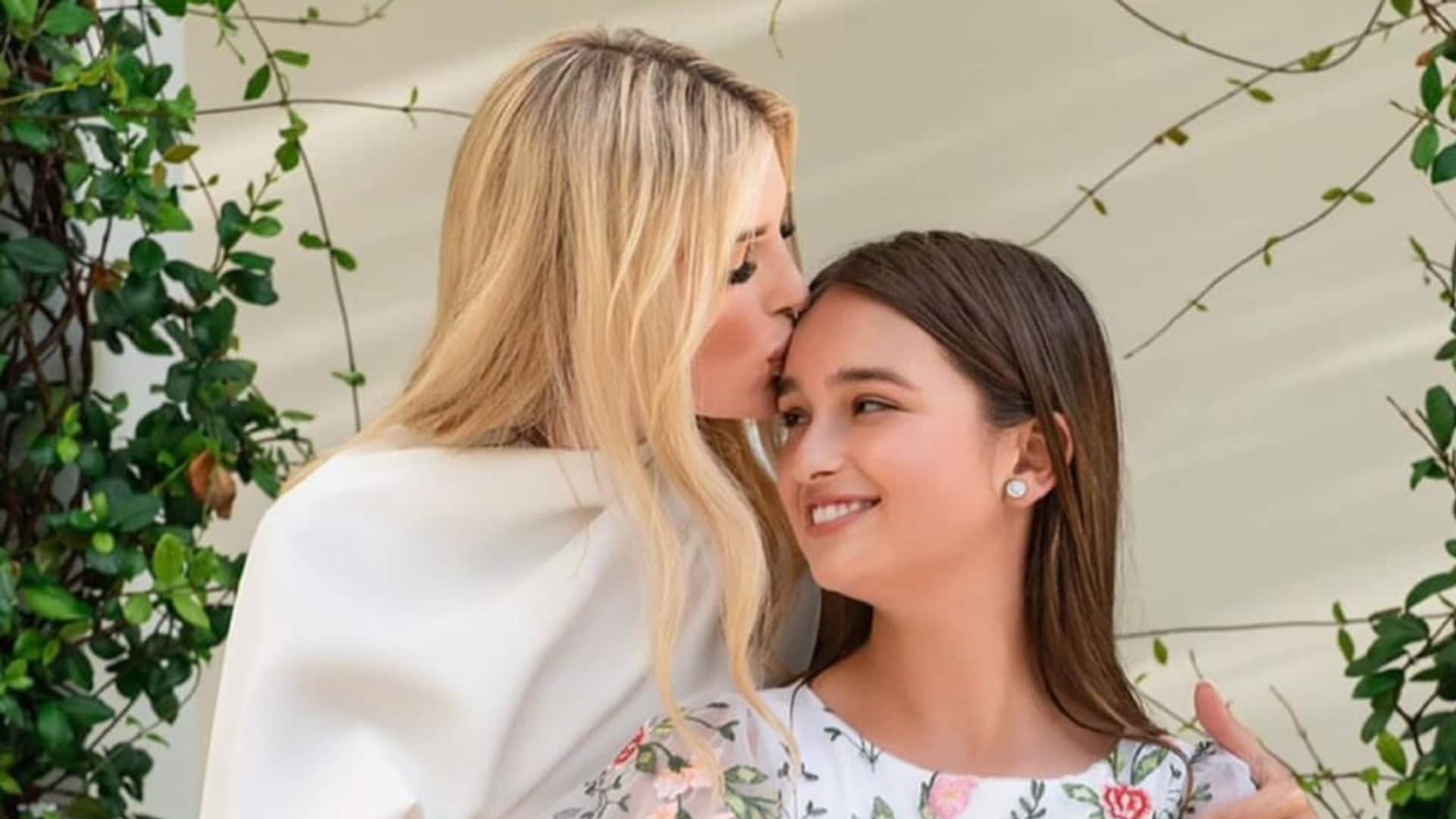 Ivanka Trump is all smiles in red minidress as she enjoys a glamorous night out with daughter Arabella in satin gown