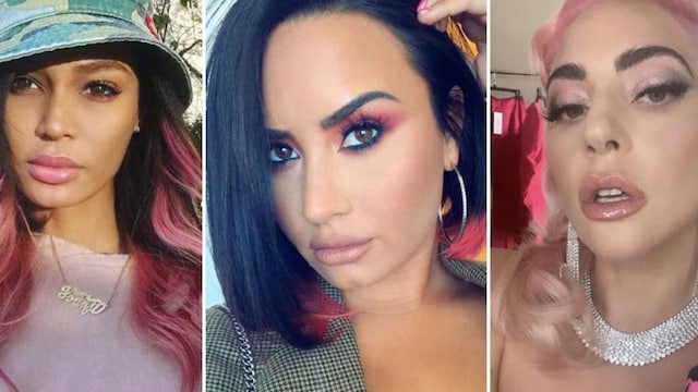Celebrities pink hair