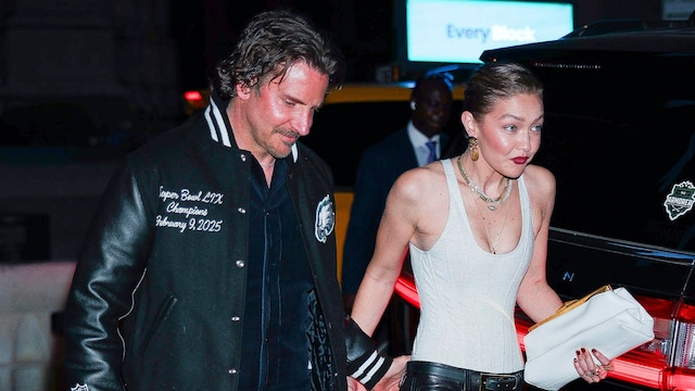 Bradley Cooper and Gigi Hadid are seen attending her 30th Birthday at Le Chalet in Midtown  on April 25, 2025 in New York City. (Photo by Aeon/GC Images)
