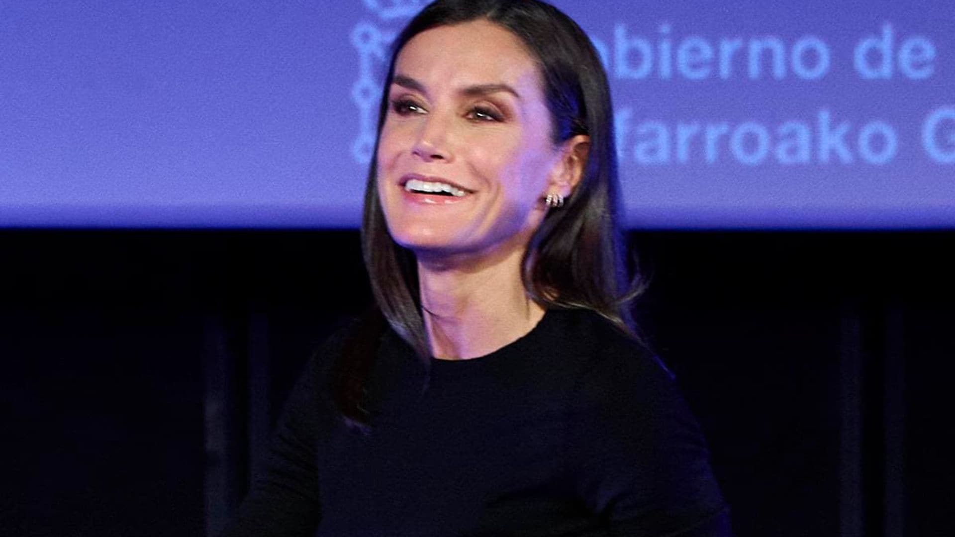 Queen Letizia steps out in a skirt featuring a cutout