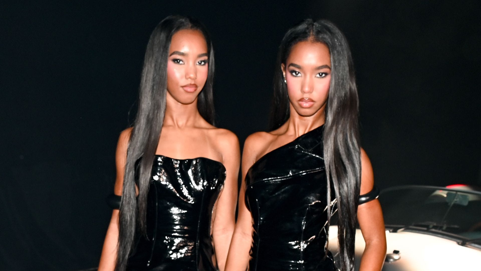 Jessie and D’Lila Combs pose in matching red dresses at LA holiday party with Kim Kardashian, Kaia Gerber and more