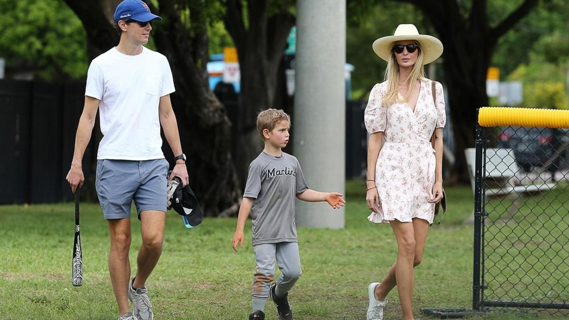Ivanka Trump and Jared Kushner watch their six-year-old son play baseball