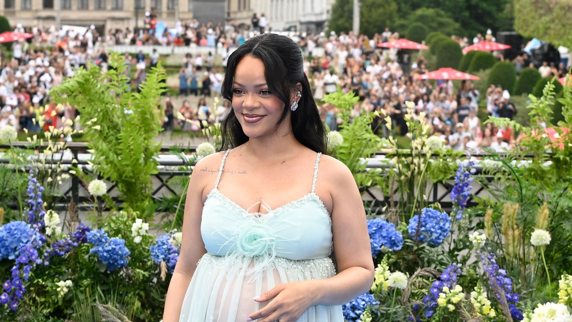 BRUSSELS, BELGIUM - JUNE 28 : Rihanna pictured at the red carpet during the global premiere of the movie Smurfs on June 28, 2025 in Brussels, Belgium, 28/06/2025 ( Photo by Jan De Meuleneir / Photonews via Getty Images)