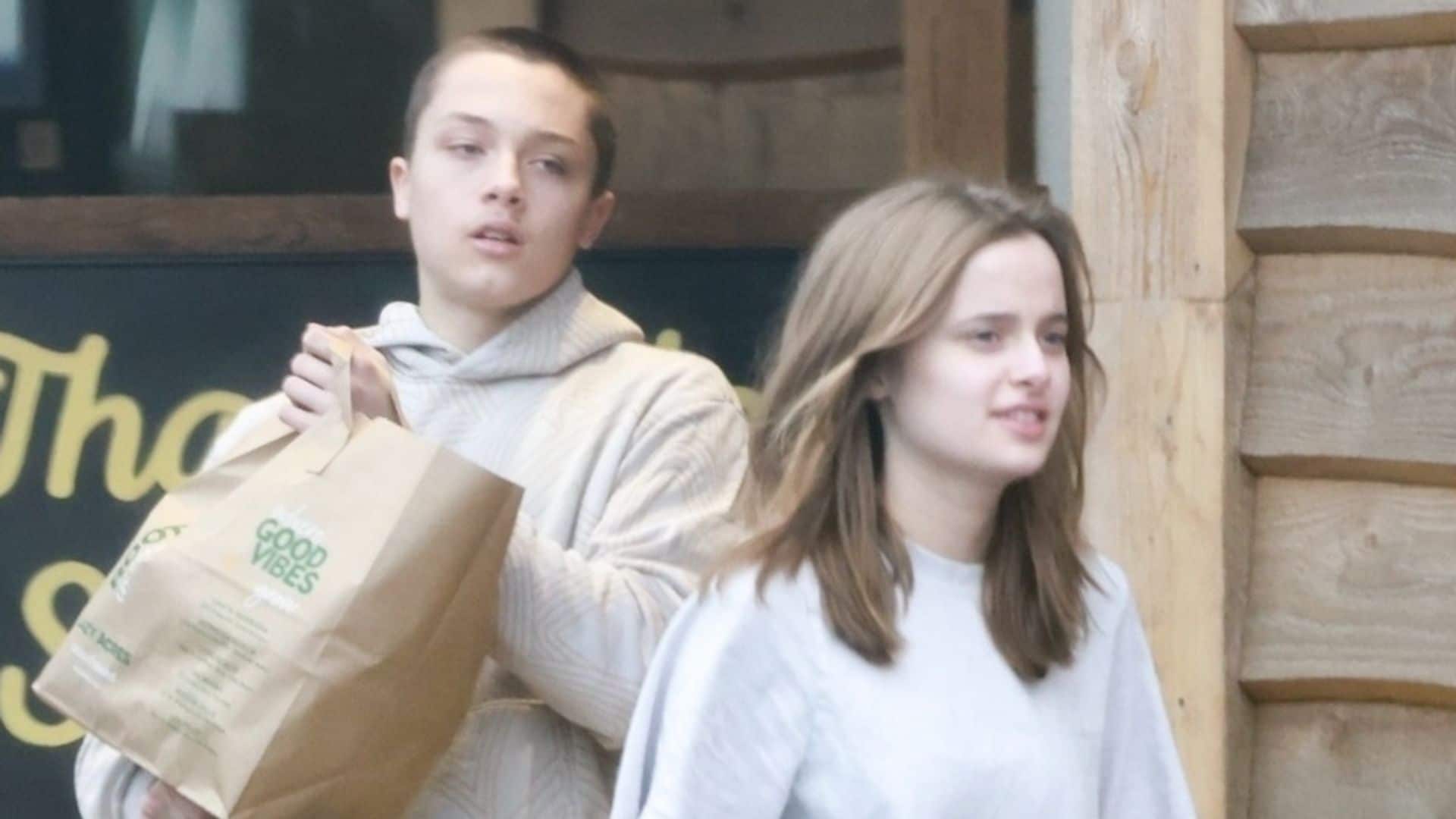 Knox and Vivienne Jolie-Pitt buy groceries for their Thanksgiving dinner