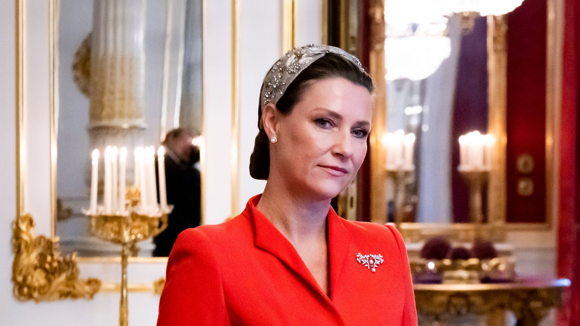 Princess Martha Louise of Norway attends exchanges of the gifts in the Royal Palace on November 9, 2021in Oslo, Norway. 