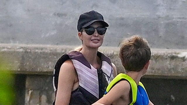 
Ivanka Trump and Jared Kushner teach their kids, Joseph and Theodore, to drive jet skis in Surfside, Florida. Theodore is seen with band-aids under both eyes.