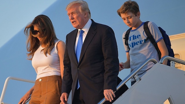 Melania and Barron joined President Donald Trump to move into the White House on Sunday.
Photo: Getty Images