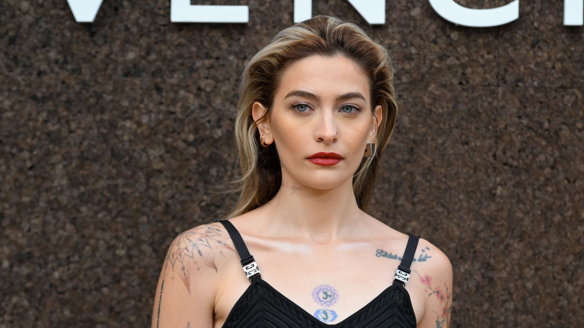  Paris Jackson attends the Givenchy Womenswear Spring/Summer 2023 show as part of Paris Fashion Week  on October 02, 2022 in Paris, France. (Photo by Stephane Cardinale - Corbis/Corbis via Getty Images)